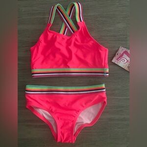 *NEW* Kanu Surf Girls' BOBBY 2 Piece Swim Set, Size 7, Hot Pink NEW MSRP $33 NWT